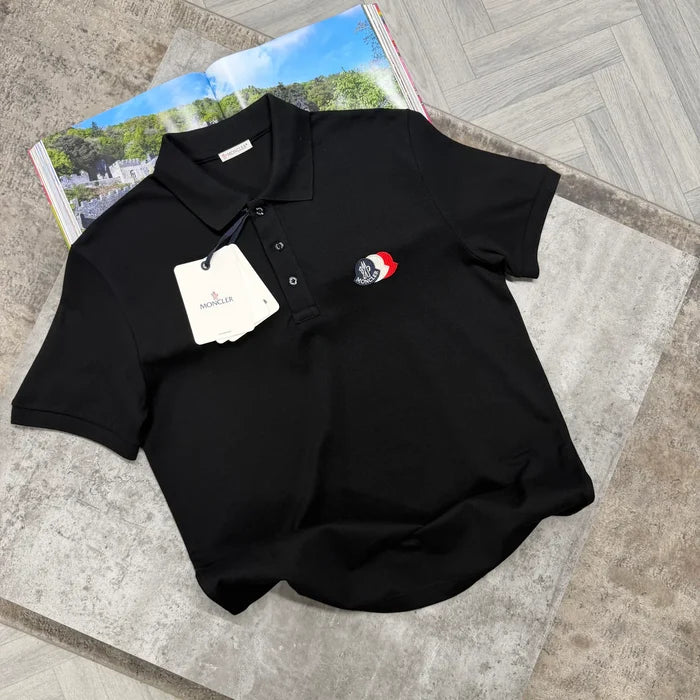 MNCLR TRIPLE LOGO POLO - BLACK