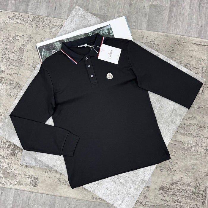 MNCLR LONGSLEEVE POLO - BLACK