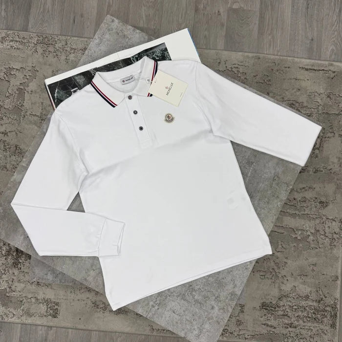 MNCLR LONGSLEEVE POLO - WHITE