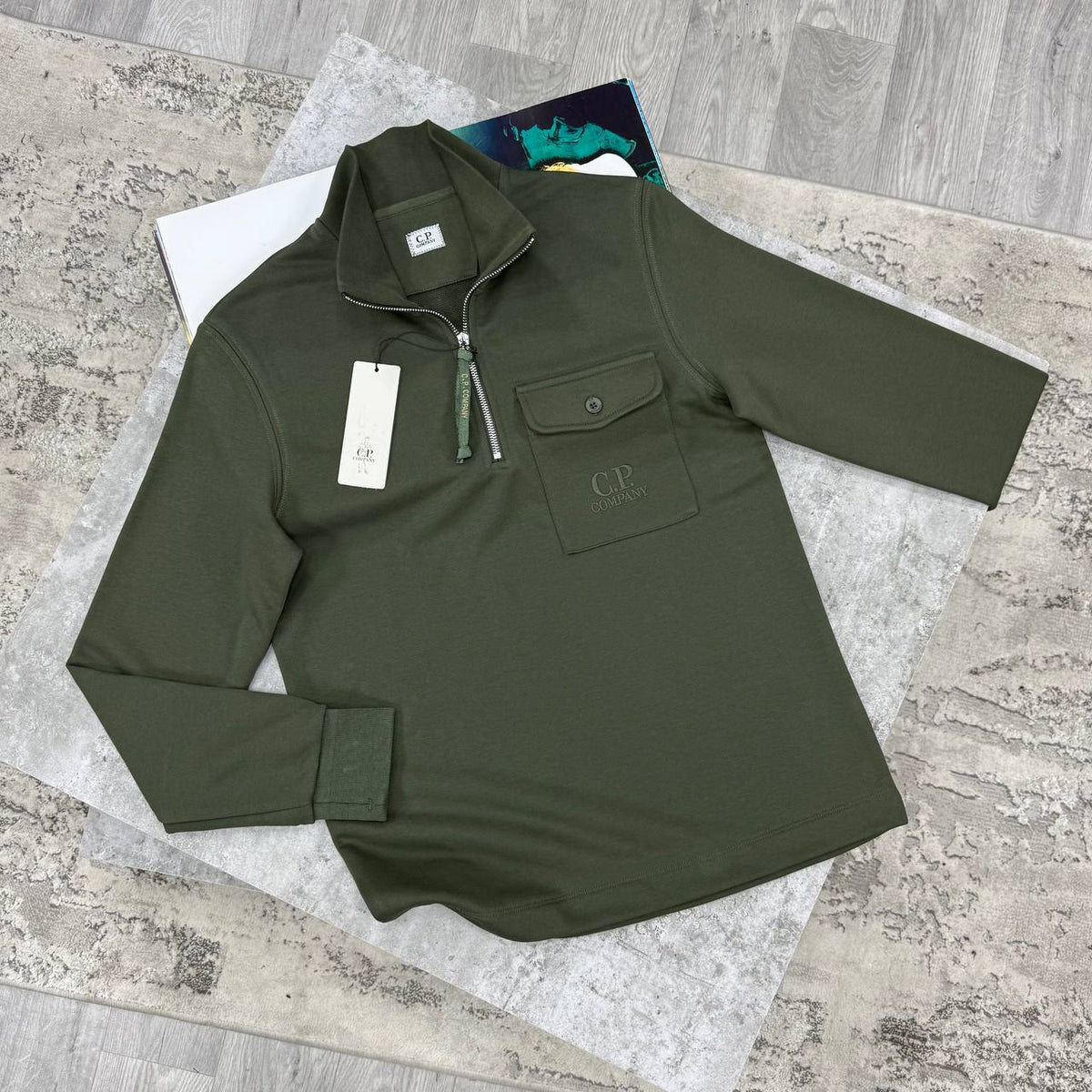 CP HALF ZIP SWEAT GREEN