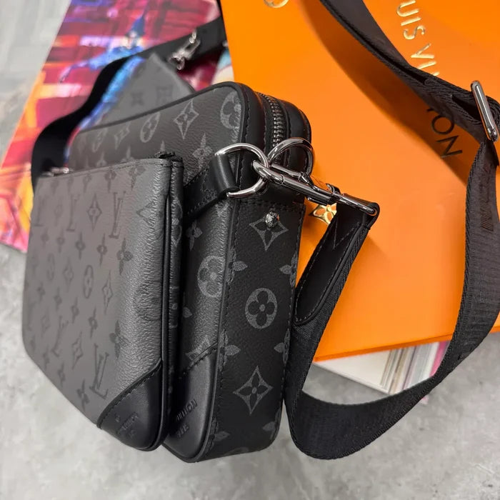 LVE TRIO MESSENGER BAG - BLACK/GREY