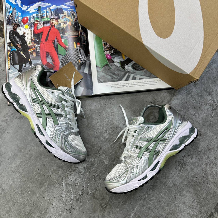 ACS KAYANO 14 TRAINERS - SILVER / GREEN