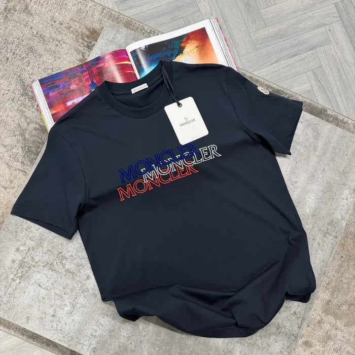 MNCLR TRICOLOR LOGO T SHIRT - NAVY