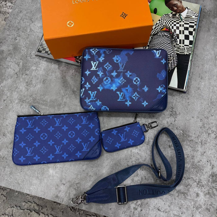 LVE INK WATERCOLOR MESSENGER BAG - BLUE