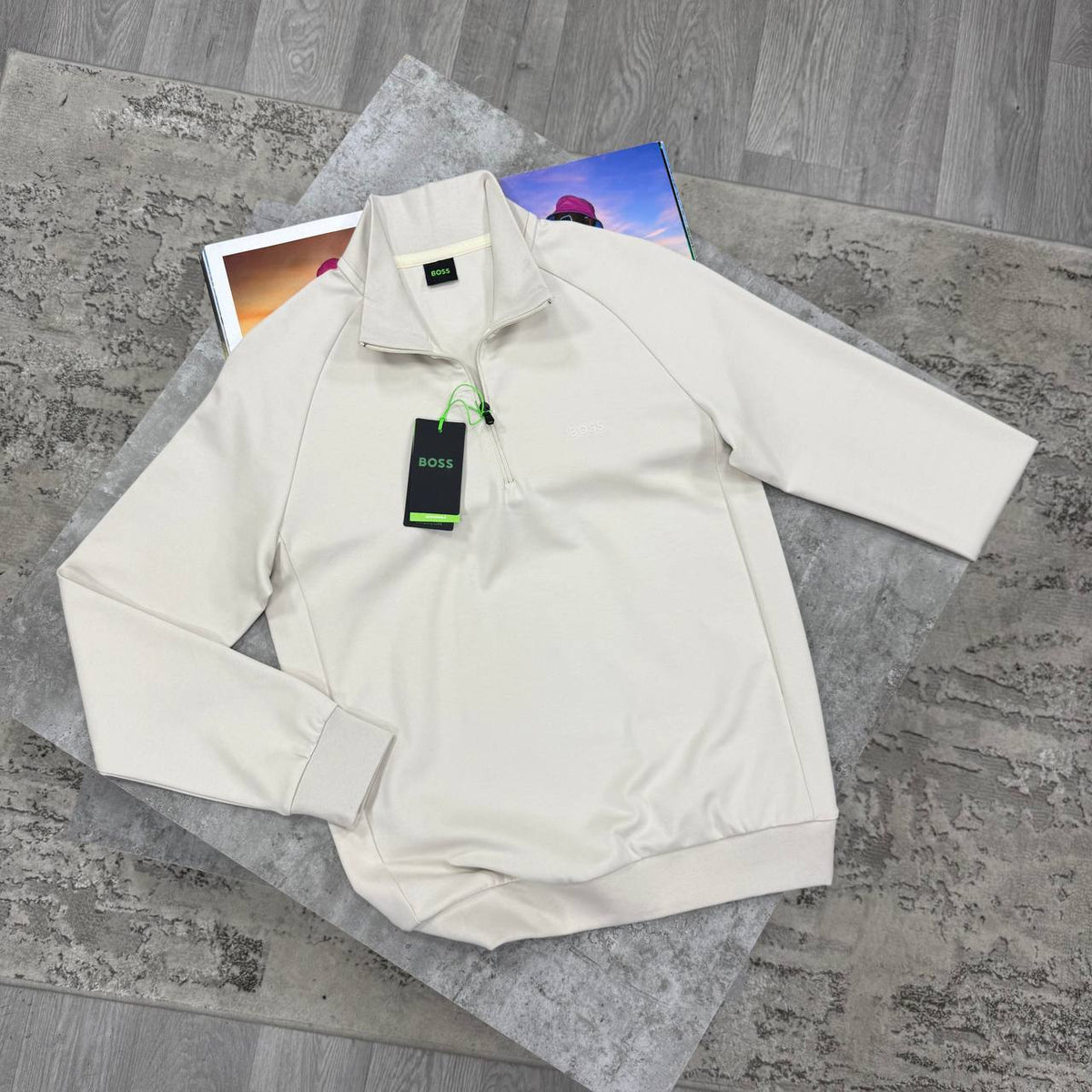 HB HALF ZIP WHITE