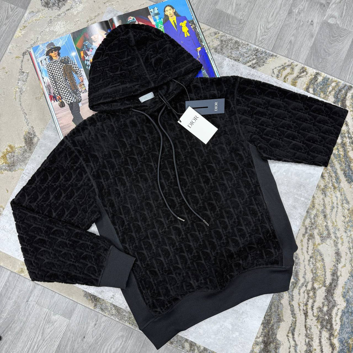 CD FLEECED HOODIE BLACK