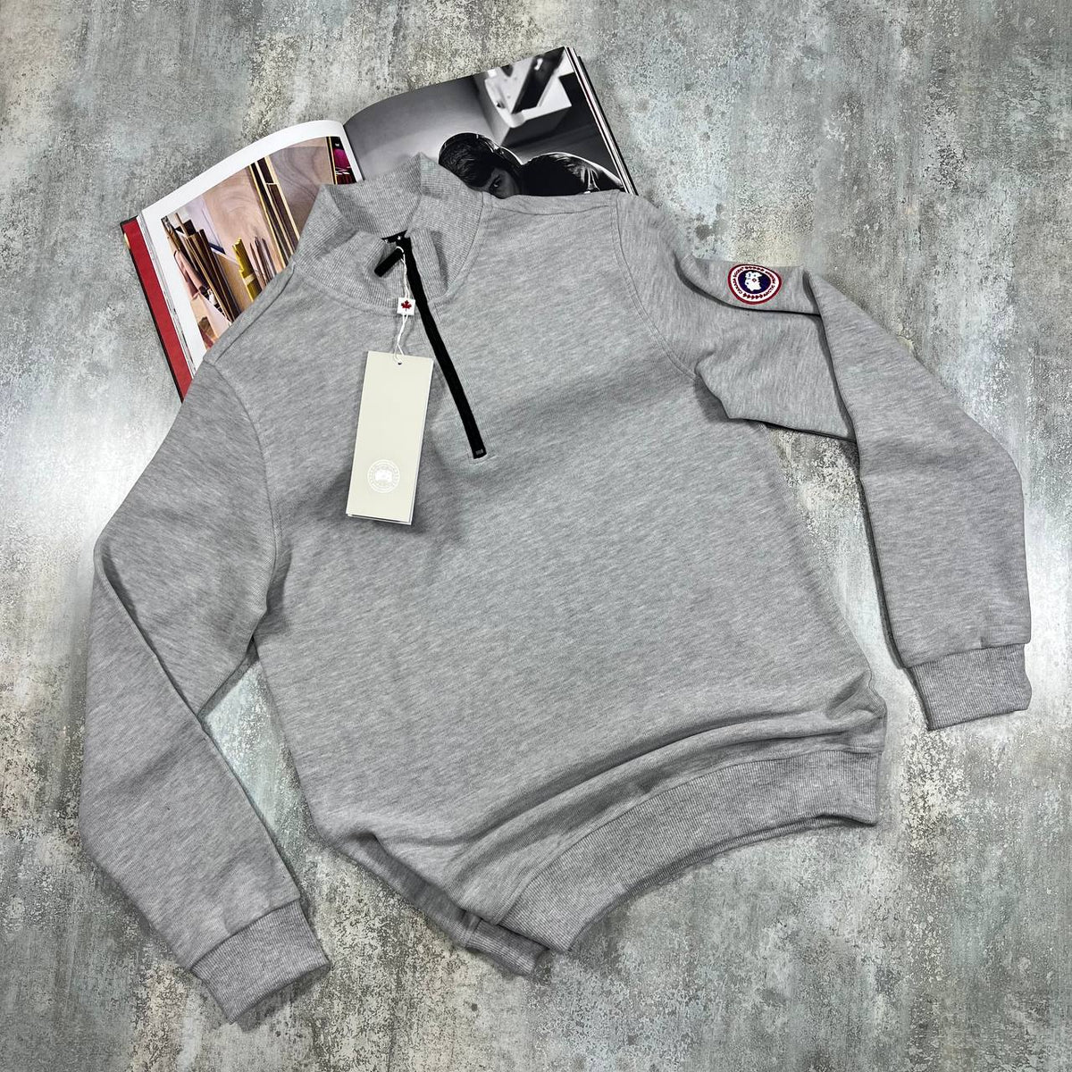 CG QUATER ZIP JUMPER GREY