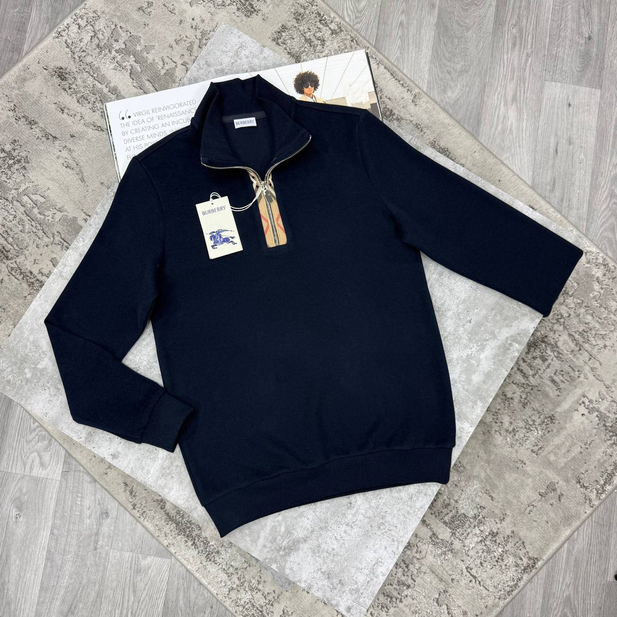 BBR QUATER ZIP NAVY